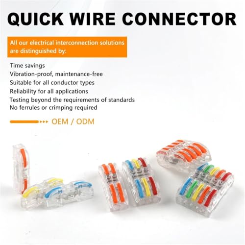 Conectores de cable eléctricos transparentes para proyectos de cableado doméstico 6