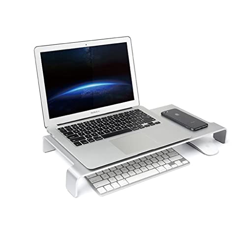 Estante elevado para computadora portátil que duplica el espacio de escritorio 4