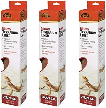 Zilla Brown Terrarium Liner 20/29 Gallons, Pack of 3