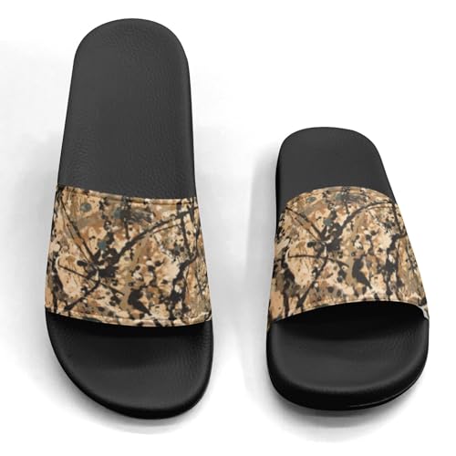 Pitovozu Graffiti Abstract Design Slippers Sandals for Women Men Comfotable Non Slip Home Bedroom Pool Shower Outdoor Flat Slide Slippers4