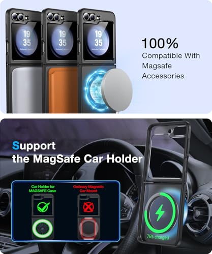 Image of NO.1 Magnetic for Samsung Galaxy Z Flip 7 FE Case Compatible with MagSafe[Military Grade Drop Tested][Translucent Matte][Anti-Fingerprint] Soft Silicone Bumper for Samsung Flip 7 FE Case,Black