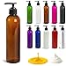 Royal Massage 8oz Empty Massage Oil Bottle with Pump - Amber