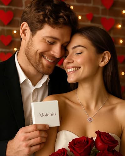 Four Leaf Clover Heart Birthstone Necklace, S925 Sterling Silver Clover Pendant, Dainty Lucky Charm Jewelry Birthday Gift for Her, 18"+2" Adjustable2