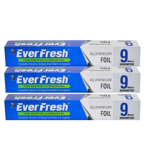 EVERFRESH 9 Meter Silver Aluminium Foil (Pack of 3)| 11 Micron Thickness | Keeps Food Fresh | Perfect for Food Wrapping, Packing, Storing and Serving-image-2
