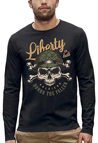 T-shirt manches longues crâne militaire pour look motard urbain