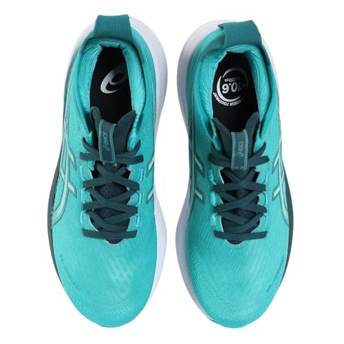 Image of ASICS Men's Gel-Nimbus 27 Running Shoes, Wave Teal Saxon Green, 6.5