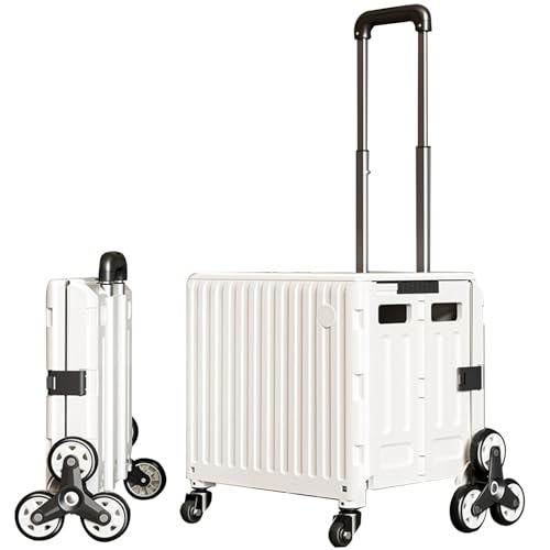 Carrito de compras plegable con tapa, mango telescópico y 8 ruedas, carrito utilitario portátil para viajes, compras, mudanzas y uso en la oficina