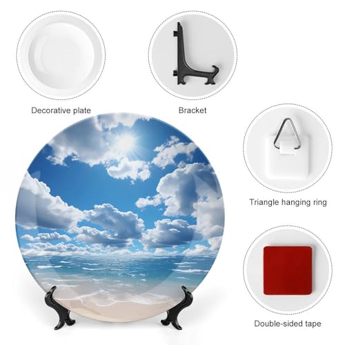 Plato decorativo de porcelana hueso 10 pulgadas blanco miniatura 3