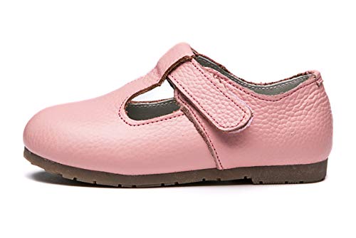 Je-Gou Genuine Leather Mary Jane Flats T-Strap Oxfords for Kids