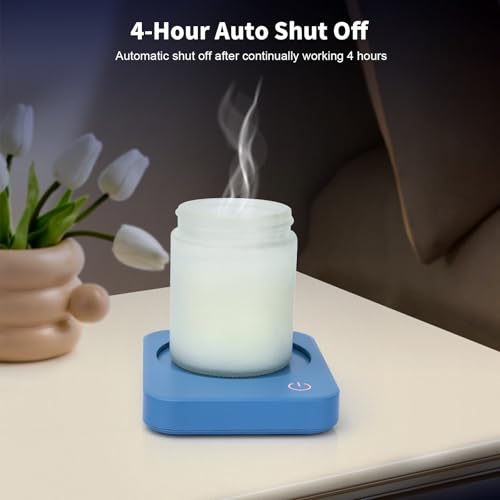 Image of VOBAGA Coffee Mug Warmer, 4 Hours Auto Shut Off Cup Warmer for Office Home Desk with 3 Temperature Settings, Electric Beverage Warmer for Cocoa,Tea, Milk, Soup, for Coffee Gifts, Sky Blue (No Cup)