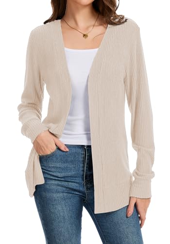 Women's Open Front Long Sleeve Cardigan Sweaters Business Casual Lightweight Outerwear Coats Fall Fashion Clothes2