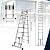 16.5 FT A Frame Telescoping Ladder Adjustable Multi-Purpose Collapsible Extension Ladder,Heavy Duty 330 lbs Max Capacity, Ideal for Home and Outdoor Work (Silver, 16.5FT-A Frame)