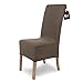 Scheffler-Home Stuhlhussen Stretch Sofia/Taupe 6er Set/elastische Stuhlabdeckungen Schwingstühle/Flanell Spann-Stuhlhussen Hochlehner mit Gummiband