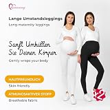 Be Mammy Damski Dwupak Długie Bawełniane Legginsy Ciążowe Dwupak BE20-230 (Czarny/Biały, L)
