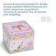 Jewelkeeper Schmuckaufbewahrung für Kinder mit Schublade - Musikalische Aufbewahrungsbox Glitzerndes Regenbogen-Einhorn - Rosa Schatzkiste Aufbewahrung für Schmuck - Geschenk Mädchen - 8x10x10 cm