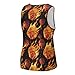 Flame Basketball Men's Tank Tops Summer Sleeveless T-Shirts Gym Workout Tee Casual Beach Tee