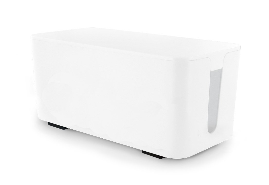 LIFEBOX Coffret de rangement câbles et multiprises taille moyenne blanc