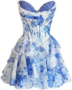 SEIM Strapless Corset Short Homecoming Dresses for Teens 2025 Tie...