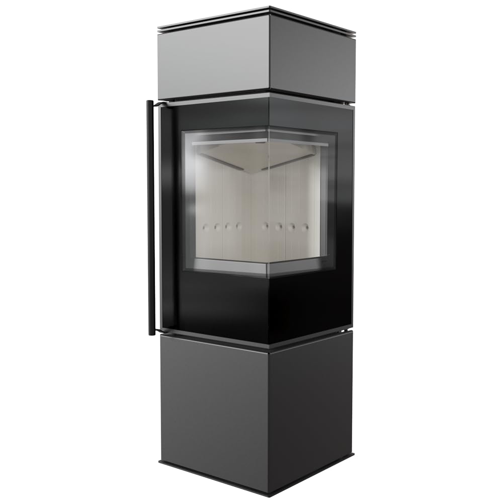 KRATKI Stufa a legna in acciaio REN 7,3 kW Ø150 destro A ECODESIGN 2 15a B | Acciaio nero, efficienza 80,2%, classe A. Ecodesign, BImSchV 2, Flamme Verte 7, Kratki PRO; per recupero calore.; S destra