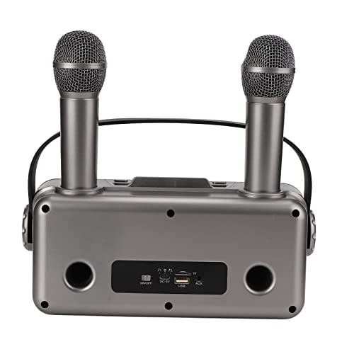 Máquina de karaokê portátil, com 2 microfones sem fio, sistema de alto-falante Bluetooth Home KTV, b