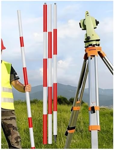 300cm Aluminium Survey Pole, Lightweight Grade Rod for Land Surveying, Construction, Depth Gauge, Durable & Portable, Ideal for Professionals & DIY Projects