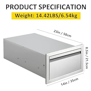 Outdoorkitchendrawers14wx85hx23dflushmountsinglebbqdrawersbuiltinstainlesssteeldrawerforoutdoorkitchenislandpatiogrillstation Urban Country Home Decor Outdoor kitchen drawers 14 w x 85 h x 23 d flush mount single bbq drawers built in stainless steel drawer for outdoor kitchen island patio grill station urban country home decor