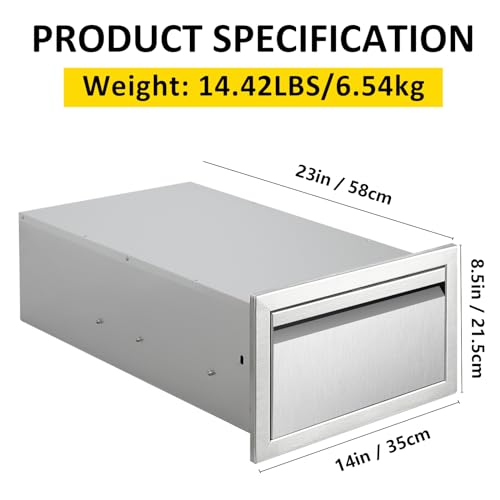 Outdoorkitchendrawers14wx85hx23dflushmountsinglebbqdrawersbuiltinstainlesssteeldrawerforoutdoorkitchenislandpatiogrillstation Urban Country Home Decor Outdoor kitchen drawers 14 w x 85 h x 23 d flush mount single bbq drawers built in stainless steel drawer for outdoor kitchen island patio grill station urban country home decor