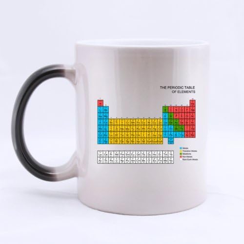Regalo mágico especial para Navidad, Año Nuevo, cumpleaños, taza de cerámica Morphing - Cool Knowledge About Chemistry "The Periodic Table of