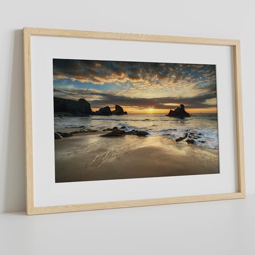 A&T ARTWORK Love on Beach Personalized Photo Print Gift,includes Names and the Date Unique Gift for the Wedding Anniversary. Canvas Poster UNFRAMED