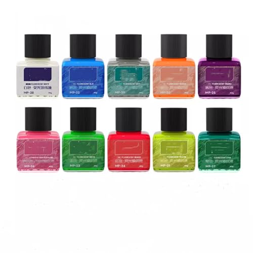 MP-10~MP-29 40g Water-based Panel Liner Paint for Model Building Panel Line Accent Color(Hobby Tools) (MP-20 ~ MP-29 (10 bottles))