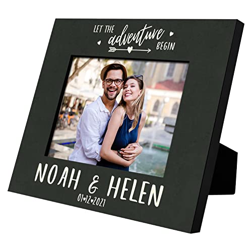 Amazing Items Personalized Love Picture Frame for Couples - 2 Sizes, 5 Colors - Valentines Gifts for Her, Him |Let the Adventure Begin| Wedding Gifts, Romantic Gifts, Long Distance Relationship