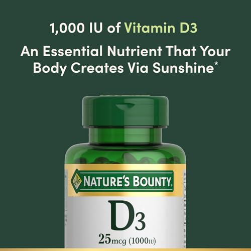 Nature's Bounty Vitamin D3 Vitamin Supplement, 120 Softgels - image 2