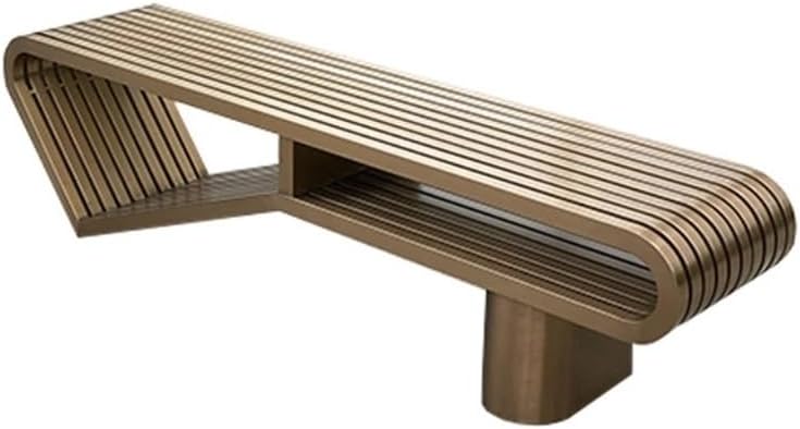 Outdoor Bench, Creative Stainless Steel Bench for Public Rest Areas & Subway Station Waiting Seats Patio Bench