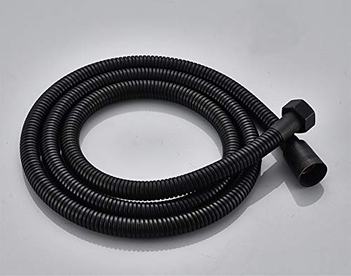 Manguera de ducha de acero inoxidable de 1.5 metros negra para grifo de baño