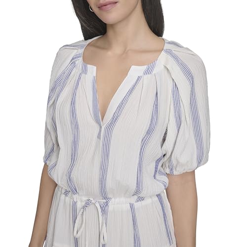 Image of Calvin Klein Puff Sleeve Commuter Tiered Maxi
