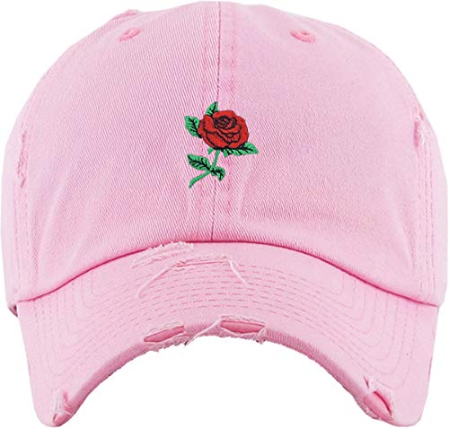 Image of Rose Flowers Love Good Vibes Men Women Dad Hat Baseball Cap Adjustable Unisex