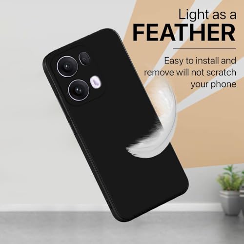 Image of Back Cover for Oppo Reno13 Pro 5G | Full Camera Protection | Premium Liquid Silicon Case | Flexible Bumper Case for Oppo Reno13 Pro 5G (Black)