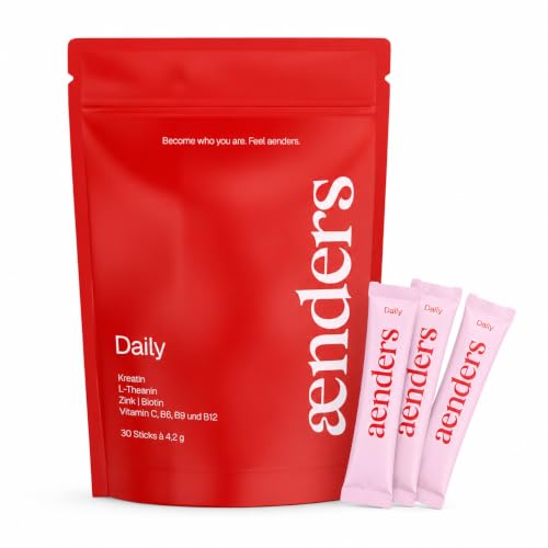 Daily Kreatin Monohydrat für Frauen mit Biotin Zink & L-Theanin - Kreatin Komplex Pulver für Muskelaufbau Haut Haare & Nägel - geschmacksneutral 30 Sticks vegan Made in Europe 126g
