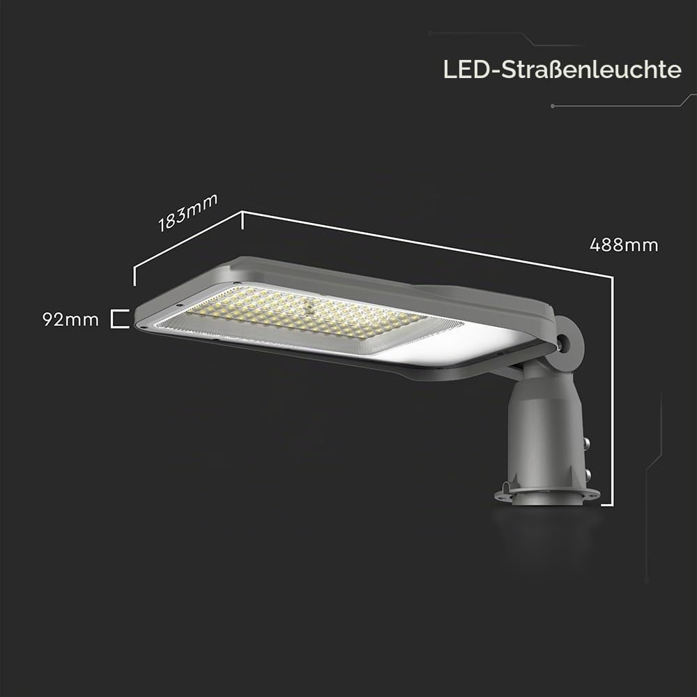 V-TAC LED verstellbare Straßenleuchte - Samsung - IP65 Wasserdicht - 100W - 9400 Lumen - 4000K