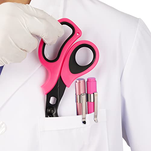 meuut 3 pack pen light amp medical scissors-one pantented trauma scissor two led penlight with pupil gauge -834 bandage scissor for nurse doctor emt