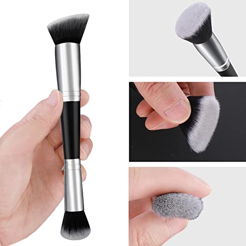 Ouligay Double Ended Makeup Brushes Foundation Makeup Brush Angled Concealer Brush Flat Top Kabuki Foundation Brush For Blending Liquid Highlight Contouring Sculpting Buffing Cream Cosmetics #TOP1