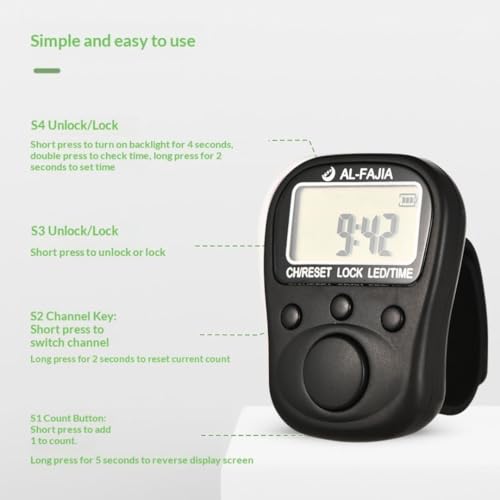 Image of 70 Lakh Naam Japa Counter |Comes with 70 Lakh Naam Japa Feature, Led Light, Date & Time Feature in It for Chanting & Meditation (Black)