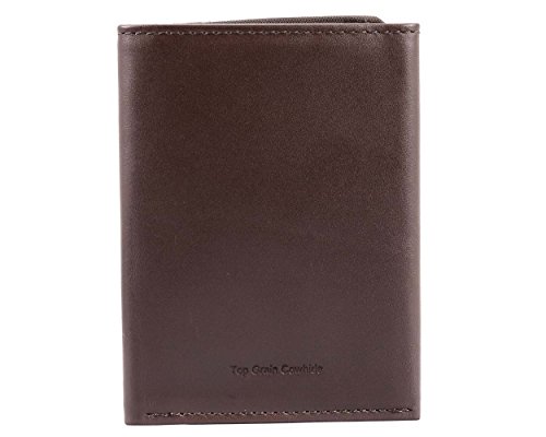 Big Skinny Men's Tri-Fold Leather Slim Wallet, Holds Up To 25 Cards, Brown #TOP1