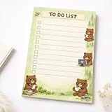 Brown Bear Sticky Notes Gifts,50 Sheets 4x6 Inch Woodland-Themed Notepad