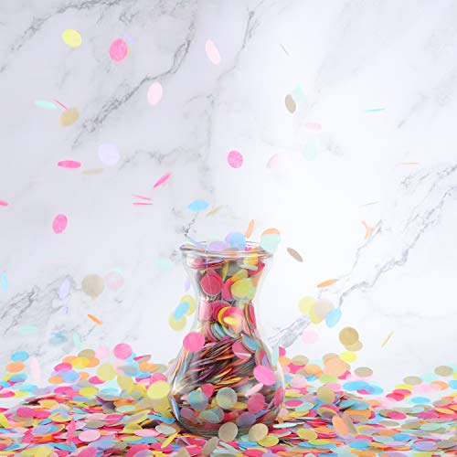 Image of TecUnite Colorful Confetti Round Tissue Paper Table Confetti Dots for Wedding Birthday Party Decoration Arts Craft DIY Scrapbooking, 1.76 oz (1.5 cm)