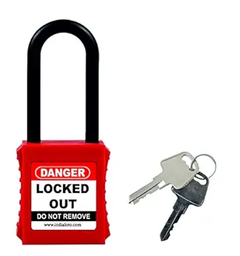 Loto Product india Safety Nylon Shackle Red Di-electrical Osha Padlock