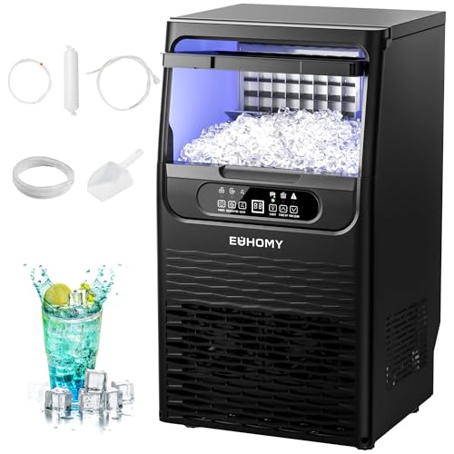 EUHOMY Commercial Ice Maker Machine 85lbs/24H 36 Ice Cubes in 8-12 Mins Under Counter Ice Maker with Water Filter 12lbs Storage Capacity Freestanding Ice Machine for Home/Bar/Cafe/Restaurant
