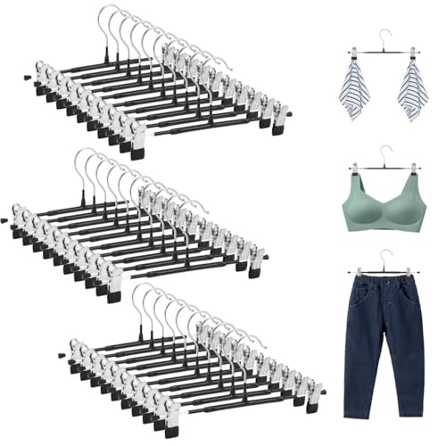 Reviews de Perchas para faldas los más solicitados. 42 VASA NAMA 30 Piezas Perchas para Pantalones con Clip, Perchas para Ropa 28CM Metal, Ganchos con Pinzas para Pantalones y Faldas, Perchas de Acero Inoxidable, Clip Pantalones...