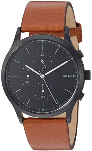 Preisvergleich Produktbild Skagen Herren Chronograph Quarz Uhr mit Leder Armband SKW6477