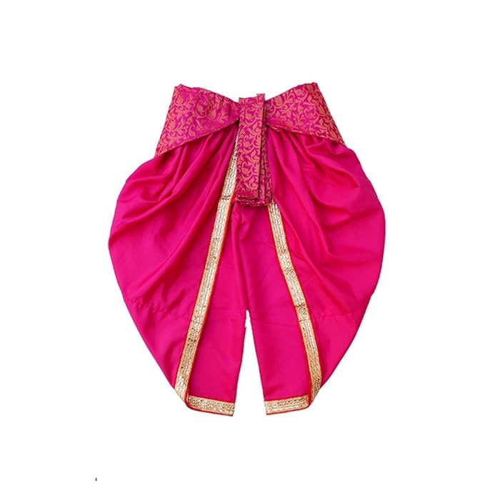 Image of ITSMYCOSTUME Krishna Dress for Baby Boy Kids Set of 10(Dhoti,Hip Cover,Patka,Mukut,Morpankh,Bansuri,Kamarband,Bajuband,Kundal) Little Krishna Ji Kanha Janmasthmi Costume